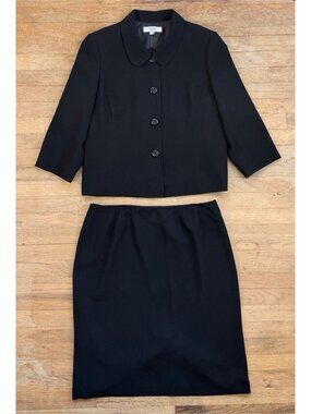 Le Suit Set Size 18 NEW Black Skirt & Blazer Matching Work Outfit - blazer has c